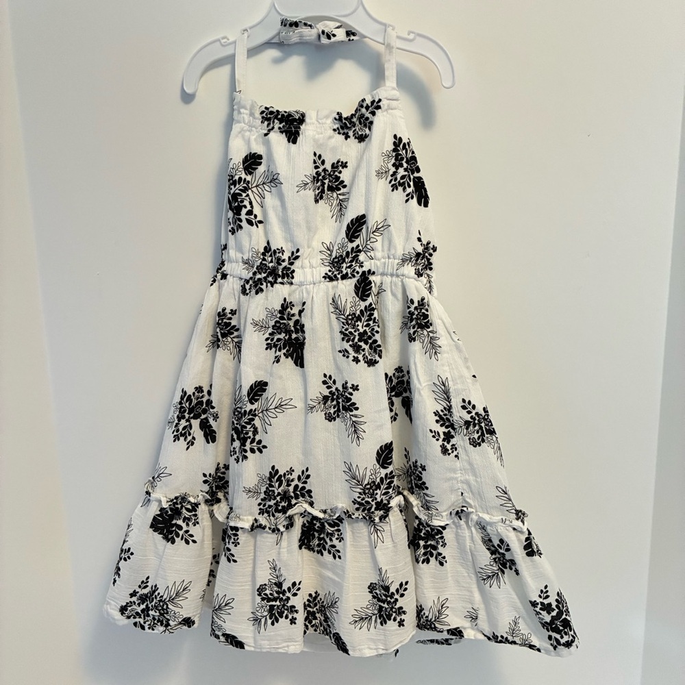 Janie and Jack Toddler Girl's Floral Halter Sundress Jet Ivory Floral Size 2T